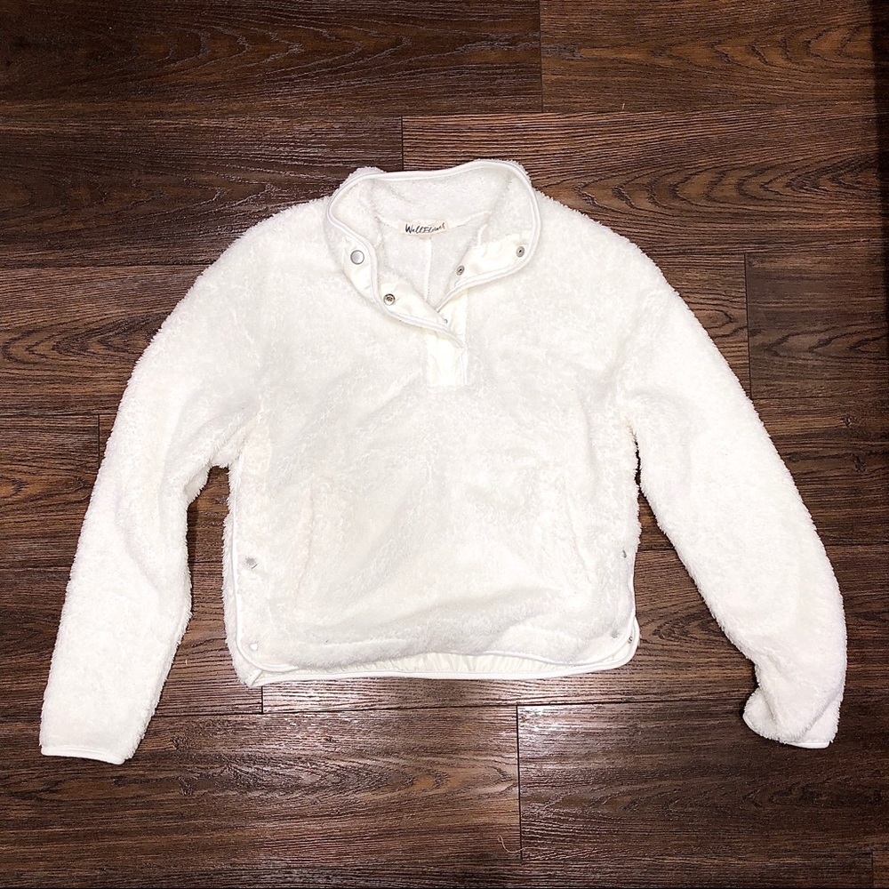 ‼️White Fluffy Kids Well Flower Sweater